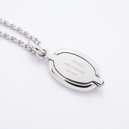Hermes Necklace Mini Maillon PM Metal Silver Ivory — view 2