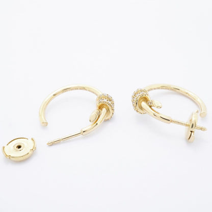 Tiffany & Co Earrings Knot Hoop 18k Yellow Gold Diamond — view 3