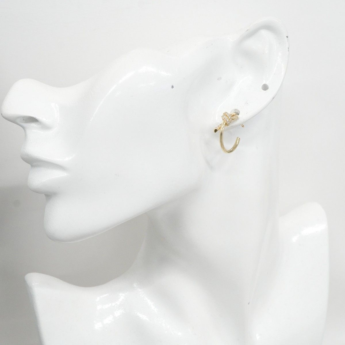 Tiffany & Co Earrings Knot Hoop 18k Yellow Gold Diamond — view 7