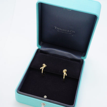 Tiffany & Co Earrings Knot Hoop 18k Yellow Gold Diamond — view 8