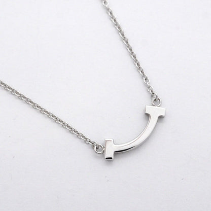 Tiffany & Co Necklace T Smile Mini 18k White Gold Diamond — view 2