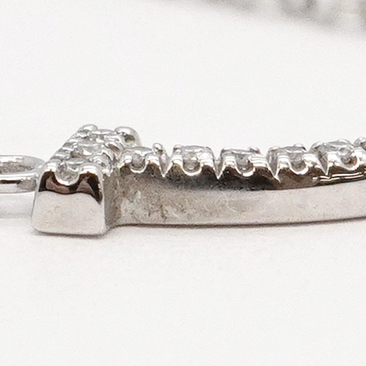 Tiffany & Co Necklace T Smile Mini 18k White Gold Diamond — view 9