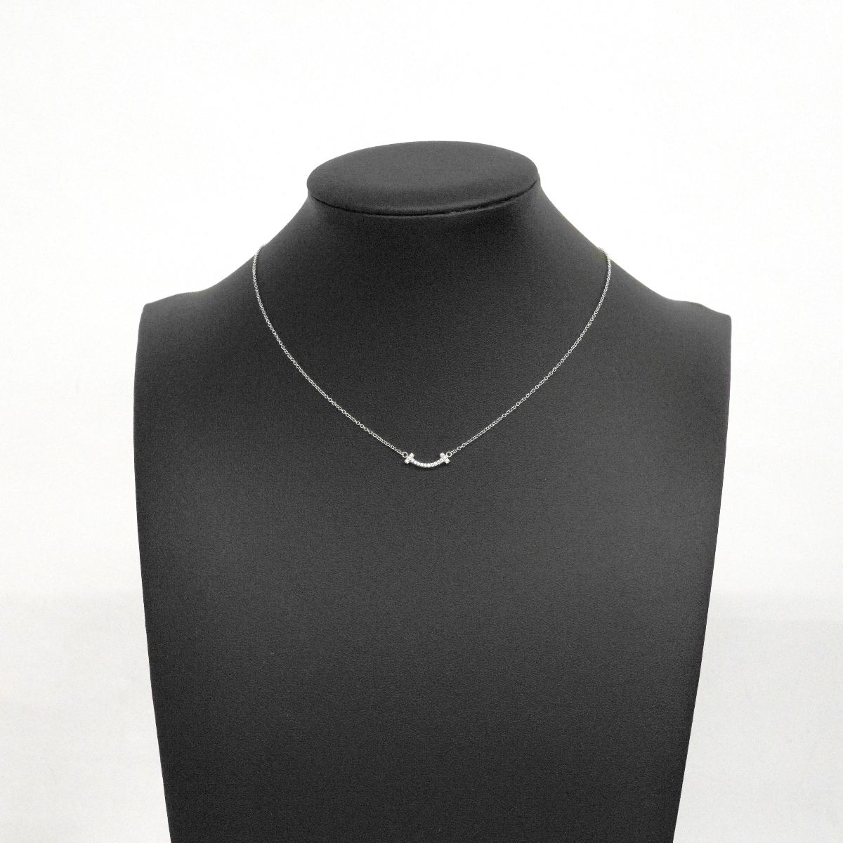Tiffany & Co Necklace T Smile Mini 18k White Gold Diamond — view 8