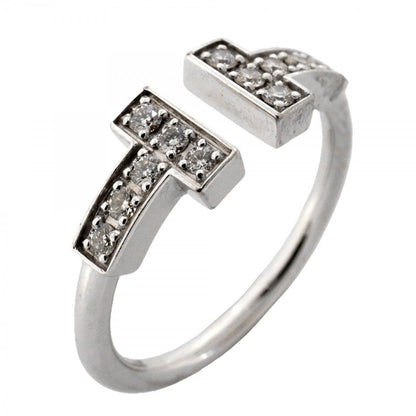 Tiffany & Co Ring T Wire 18k White Gold Diamond