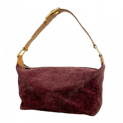 Celine Handbag C Macadam Suede Bordeaux Gold