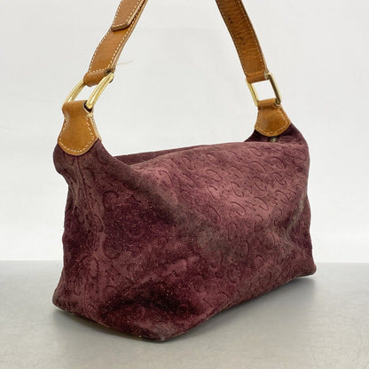 Celine Handbag C Macadam Suede Bordeaux Gold — view 2