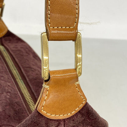 Celine Handbag C Macadam Suede Bordeaux Gold — view 8