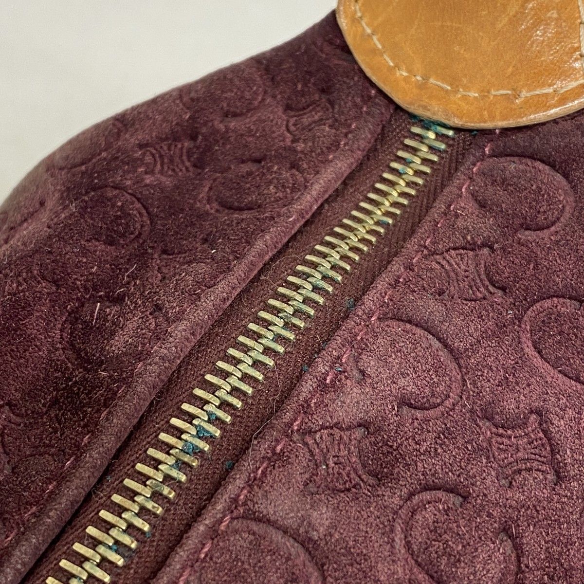Celine Handbag C Macadam Suede Bordeaux Gold — view 9