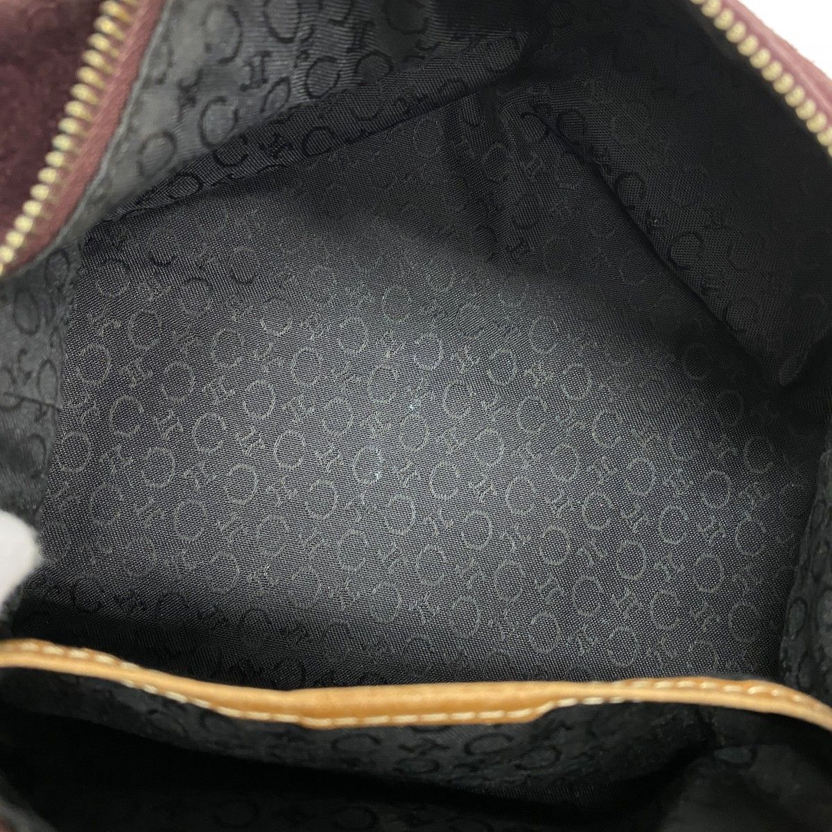 Celine Handbag C Macadam Suede Bordeaux Gold — view 4