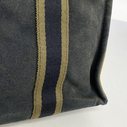 Hermes Tote Fourre Tout PM Canvas Black Khaki Silver — view 9