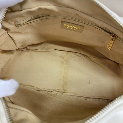 Chanel Chain Tote Quilted Lambskin Ivory Champagne Gold — view 4