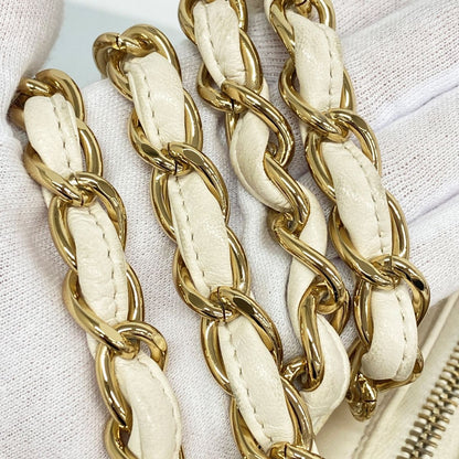 Chanel Chain Tote Quilted Lambskin Ivory Champagne Gold — view 9