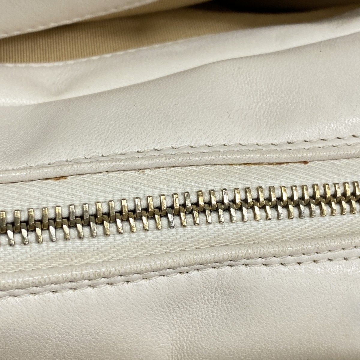 Chanel Chain Tote Quilted Lambskin Ivory Champagne Gold — view 8