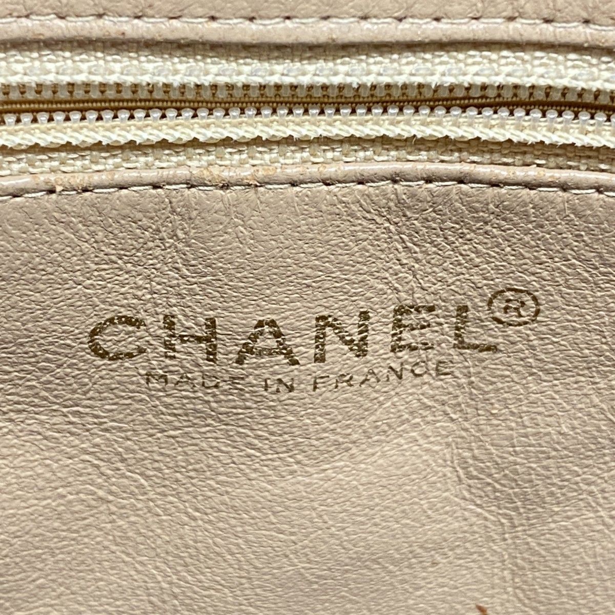 Chanel Handbag Quilted Lambskin Beige Black Gold 2-Way Bag — view 5
