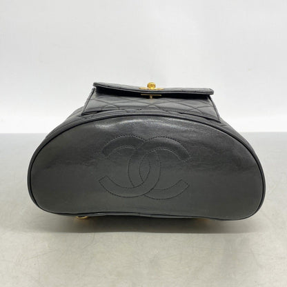 Chanel Backpack Quilted Lambskin Black Gold — view 3