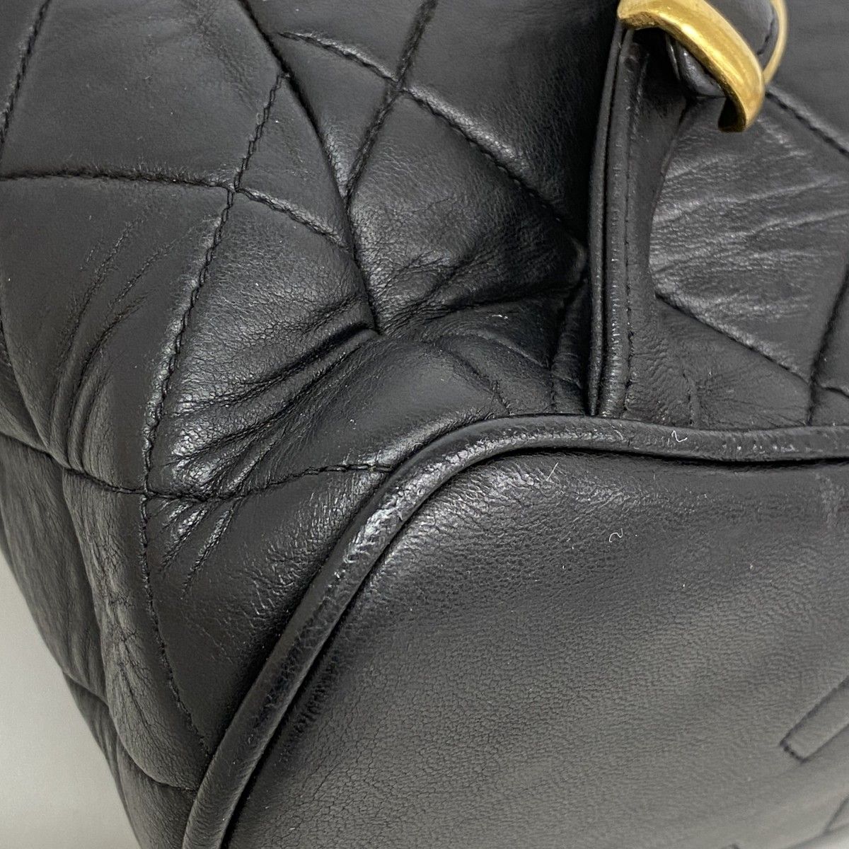 Chanel Backpack Quilted Lambskin Black Gold — view 7