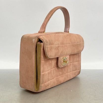 Chanel Handbag Chocolate Suede Pink Champagne Gold — view 2
