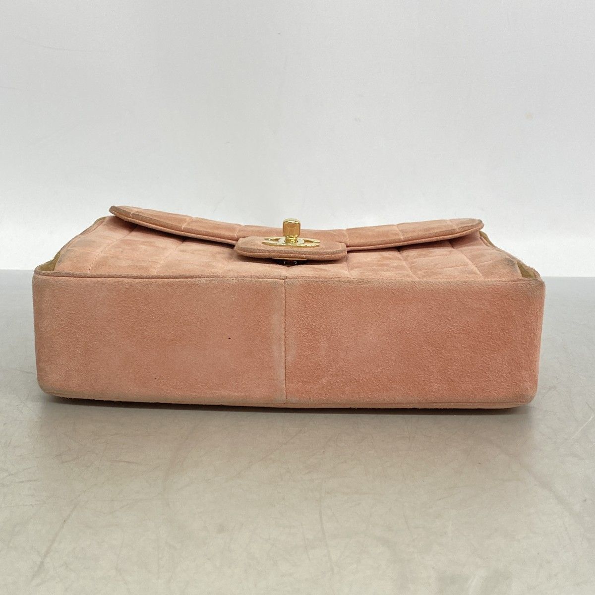Chanel Handbag Chocolate Suede Pink Champagne Gold — view 3