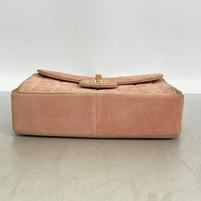 Chanel Handbag Chocolate Suede Pink Champagne Gold — view 3