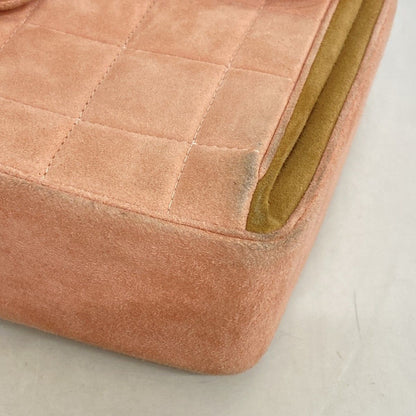 Chanel Handbag Chocolate Suede Pink Champagne Gold — view 9