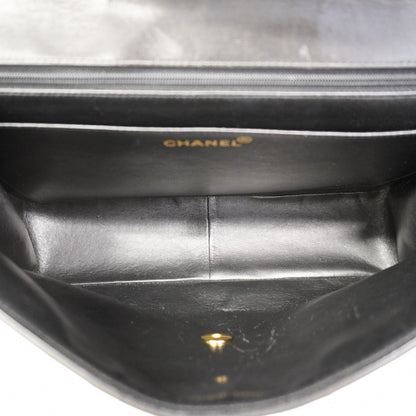 Chanel Shoulder Bag Big Quilted Lambskin Black Gold — view 4