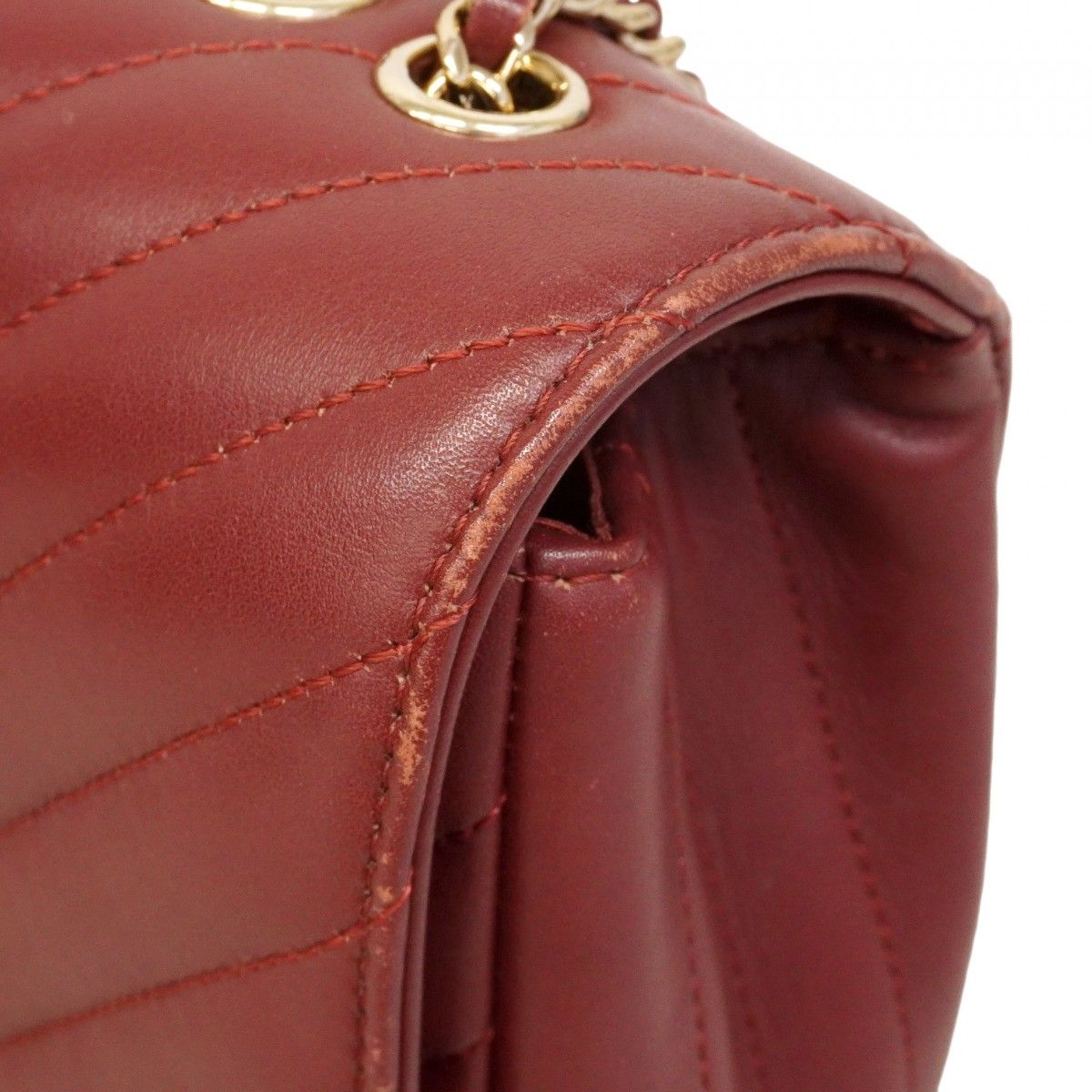 Chanel Shoulder Bag Stitch Lambskin Bordeaux Chien Pants Gold — view 7