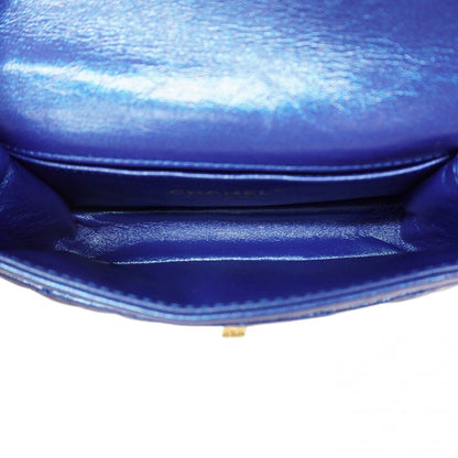 Chanel Shoulder Bag 2.55 Quilted Leather Blue Gold — view 4