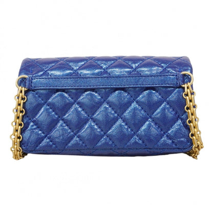 Chanel Shoulder Bag 2.55 Quilted Leather Blue Gold — view 7