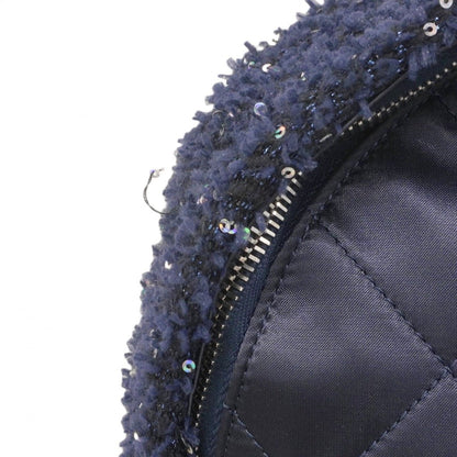 Chanel Backpack Quilted Nylon Tweed Navy Silver — view 7