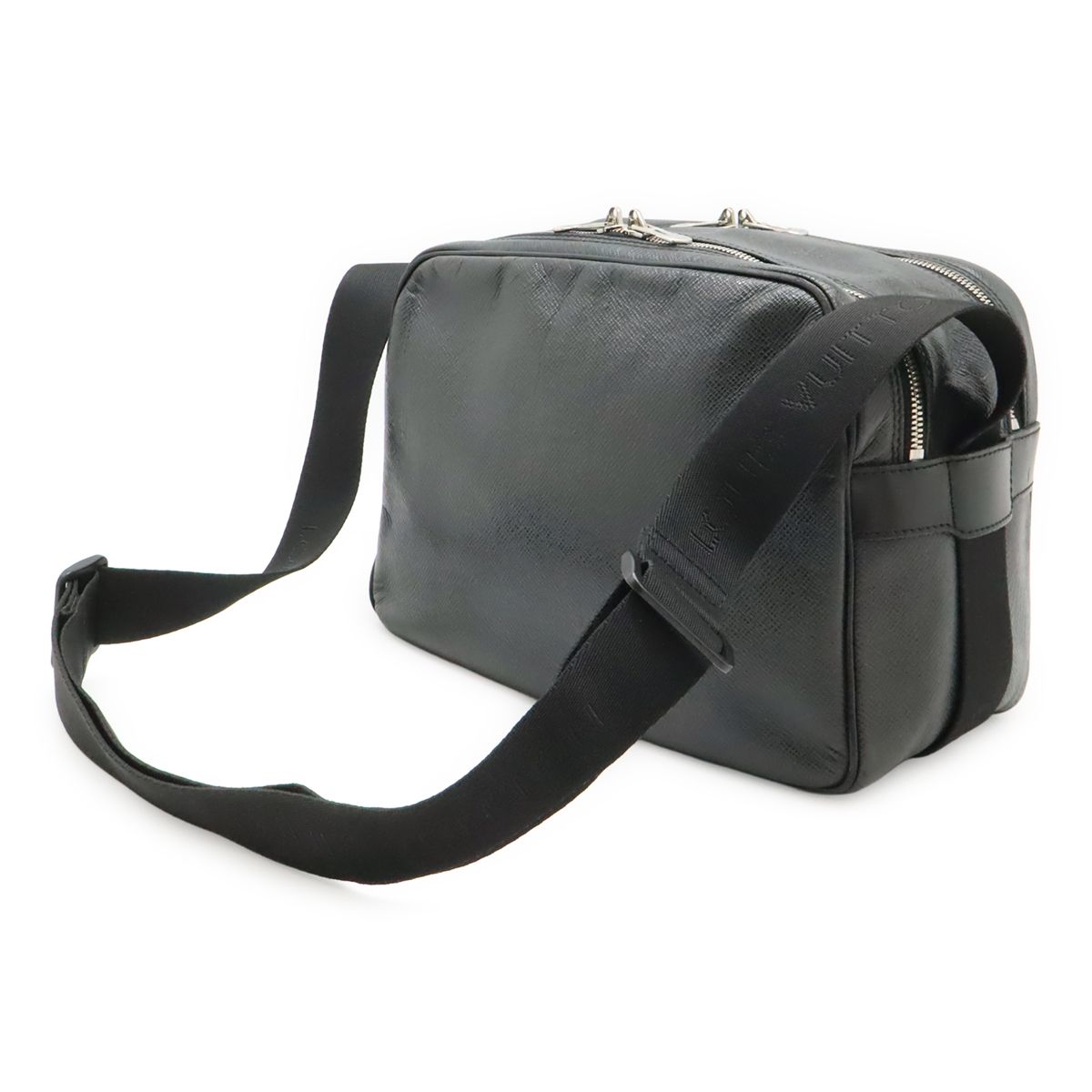 Louis Vuitton Taiga Reporter PM Shoulder Bag Crossbody Leather Ardoise Black — view 2