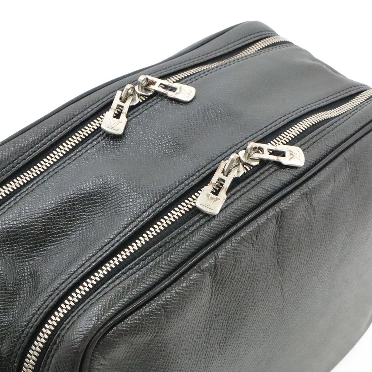 Louis Vuitton Taiga Reporter PM Shoulder Bag Crossbody Leather Ardoise Black — view 6