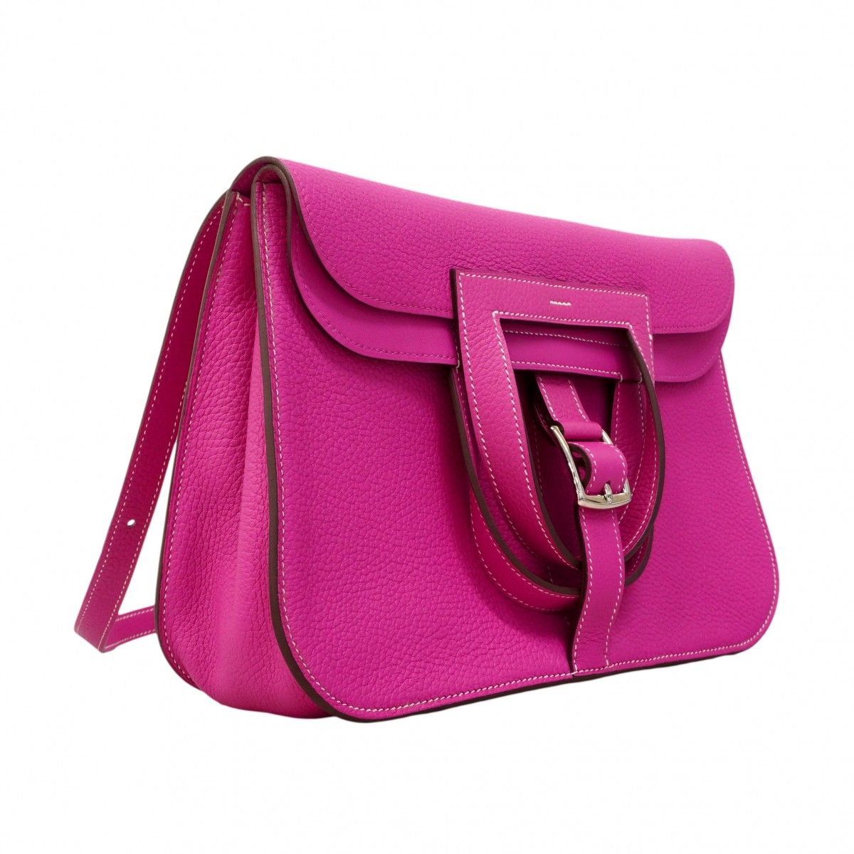 Hermes Handbag Halzan 31 Taurillon Clemence Magnolia Silver 2-Way Bag — view 2