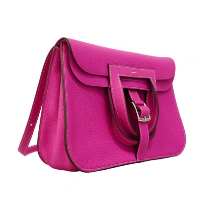 Hermes Handbag Halzan 31 Taurillon Clemence Magnolia Silver 2-Way Bag — view 2