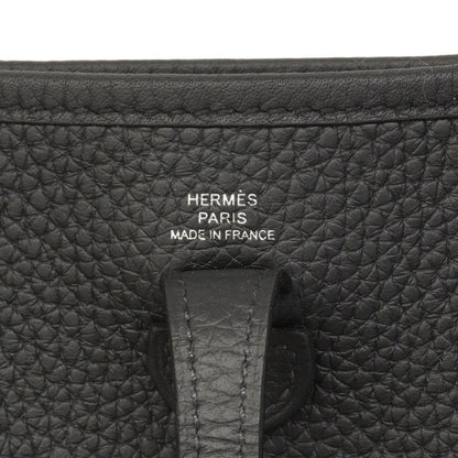 Hermes Shoulder Bag Evelyne TPM Taurillon Clemence Black Silver — view 5