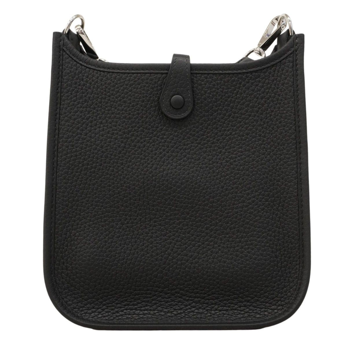 Hermes Shoulder Bag Evelyne TPM Taurillon Clemence Black Silver — view 6