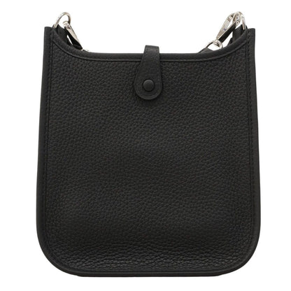 Hermes Shoulder Bag Evelyne TPM Taurillon Clemence Black Silver — view 6