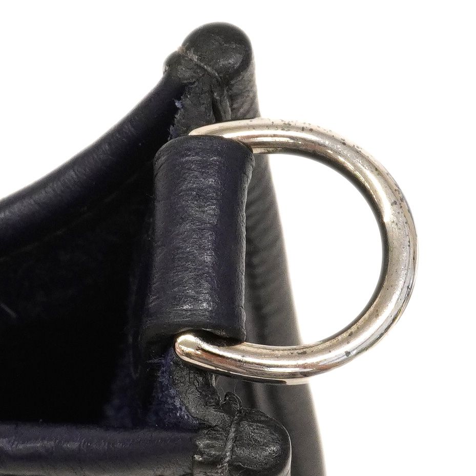 Hermes Shoulder Bag Evelyne TPM Taurillon Clemence Blue Navy Silver — view 7