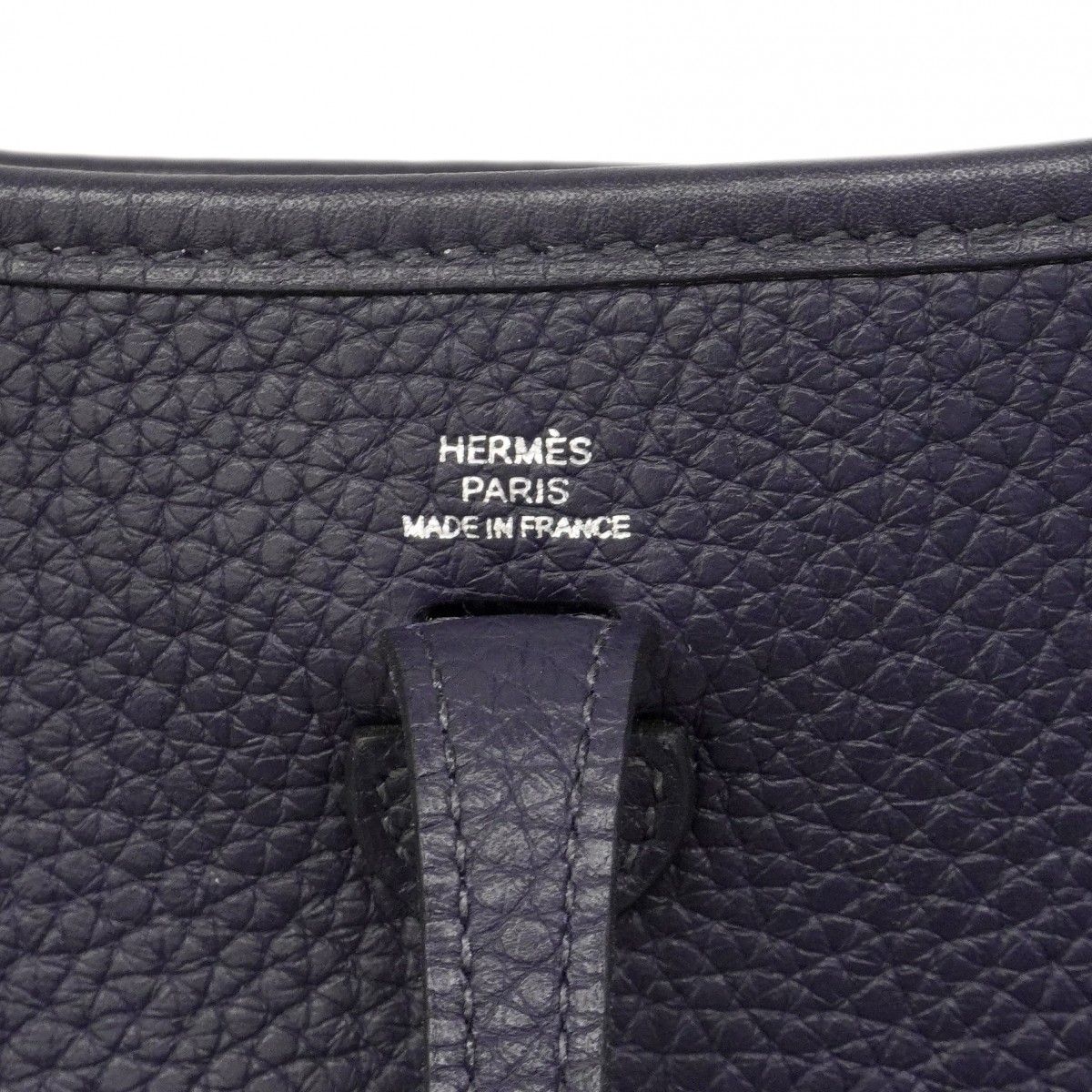 Hermes Shoulder Bag Evelyne TPM Taurillon Clemence Blue Navy Silver — view 5