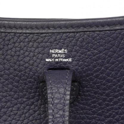 Hermes Shoulder Bag Evelyne TPM Taurillon Clemence Blue Navy Silver — view 5