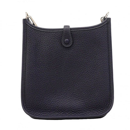 Hermes Shoulder Bag Evelyne TPM Taurillon Clemence Blue Navy Silver — view 9