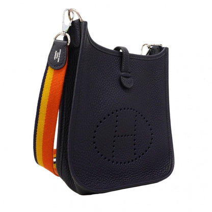 Hermes Shoulder Bag Evelyne TPM Taurillon Clemence Blue Navy Silver — view 2