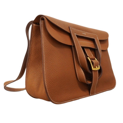 Hermes Handbag Halzan 31 Taurillon Clemence Gold 2-Way Bag — view 2