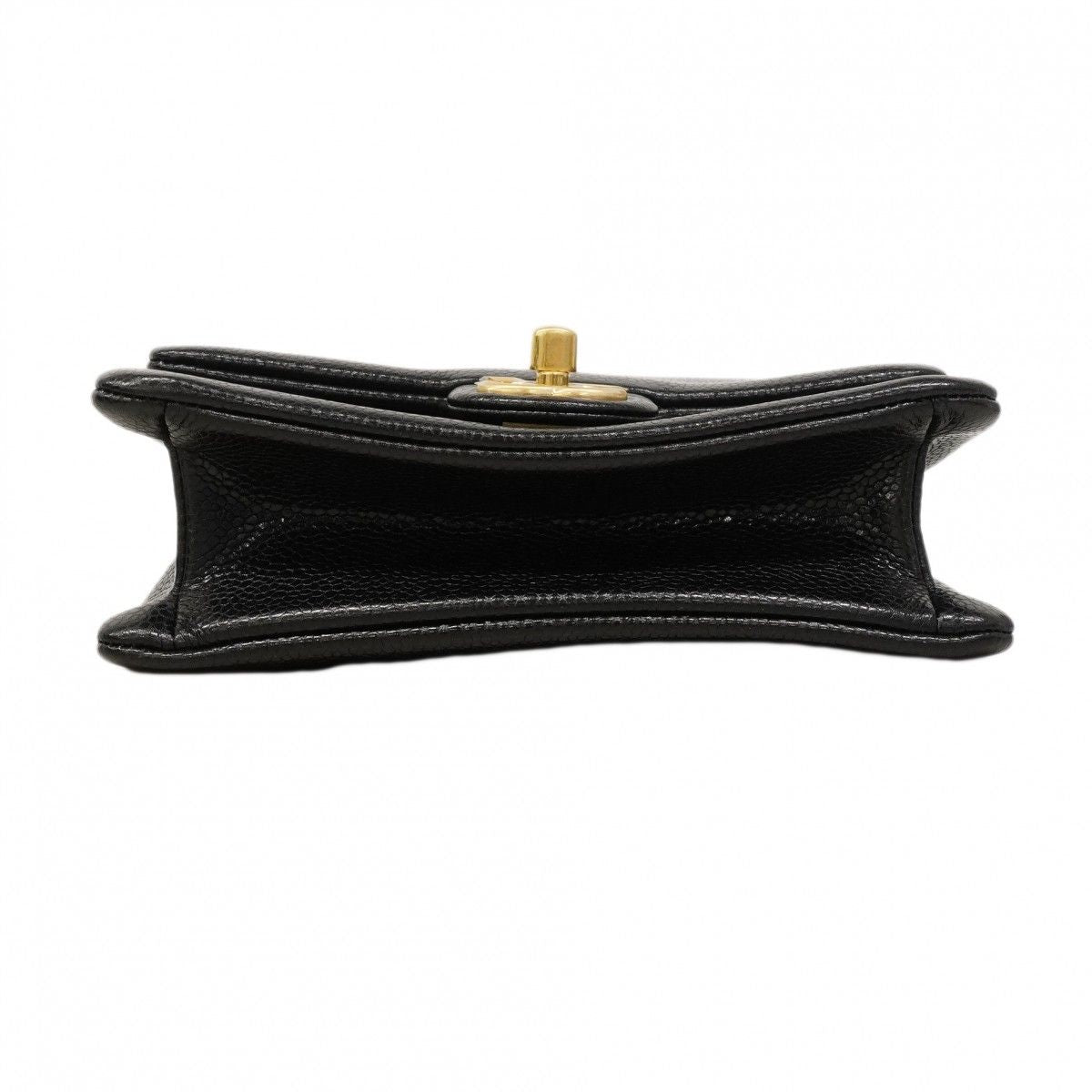 Chanel Shoulder Bag Caviar Leather Black Gold — view 3