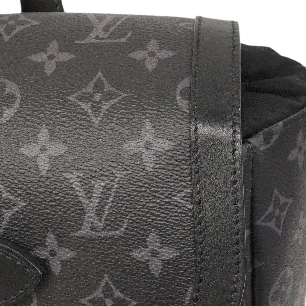 Louis Vuitton Backpack Monogram Eclipse Saumur Black — view 8