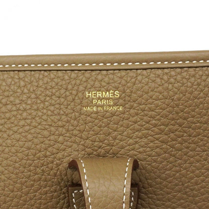 Hermes Shoulder Bag Evelyne Taurillon Clemence Etoupe Gold — view 5