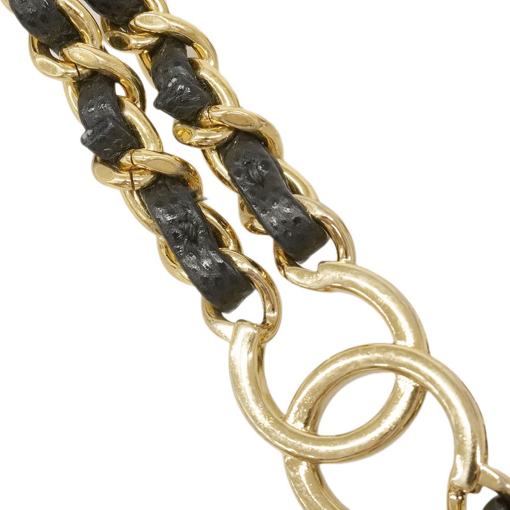 Chanel Shoulder Bag Quilted Caviar Leather Black Gold — view 8