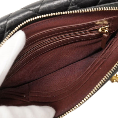 Chanel Shoulder Wallet 2.55 Quilted Leather Black Gold Handbag — view 4