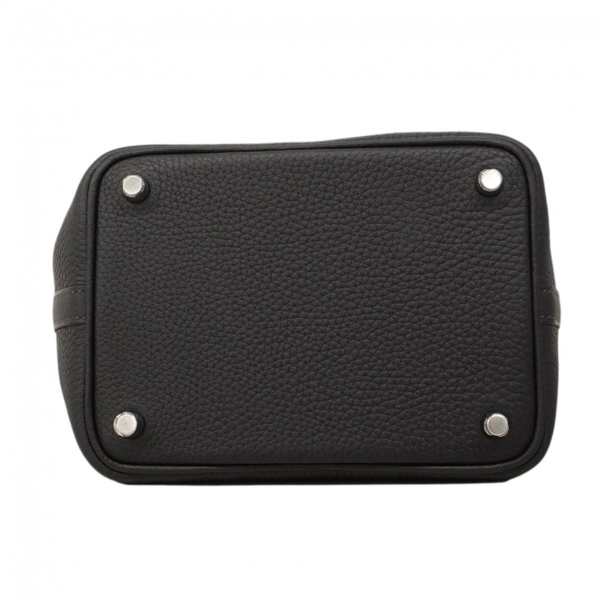 Hermes Handbag Picotin Lock PM Taurillon Clemence Blue Mini Silver — view 3
