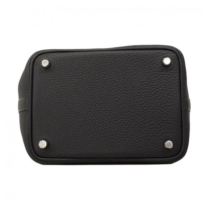 Hermes Handbag Picotin Lock PM Taurillon Clemence Blue Mini Silver — view 3