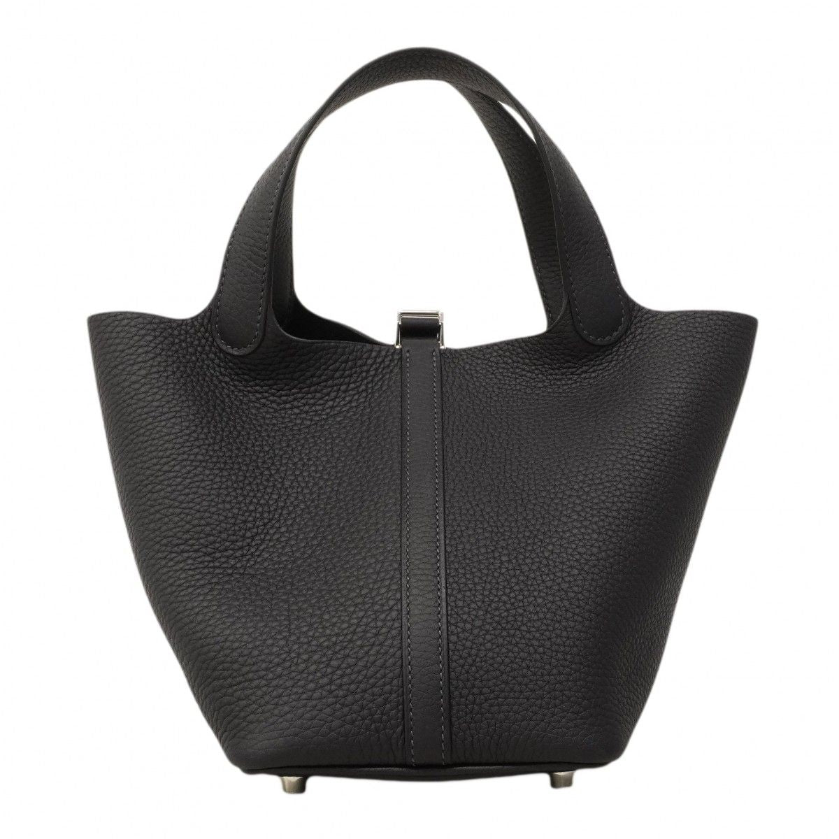 Hermes Handbag Picotin Lock PM Taurillon Clemence Blue Mini Silver — view 6